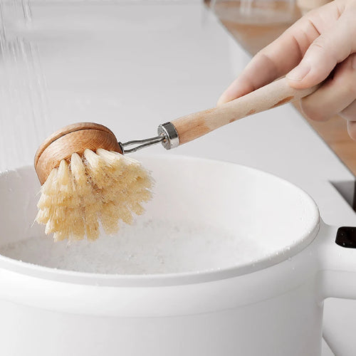 Brosse lavage bambou ergonomique | Fibres naturelles résistantes zéro déchet | Verdyo