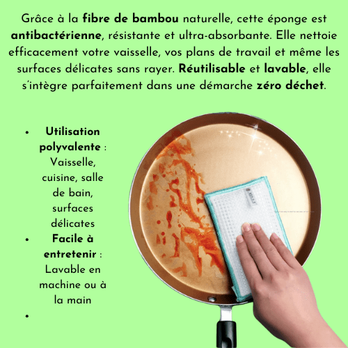 Éponge à récurer en fibre de Bambou - Verdyo