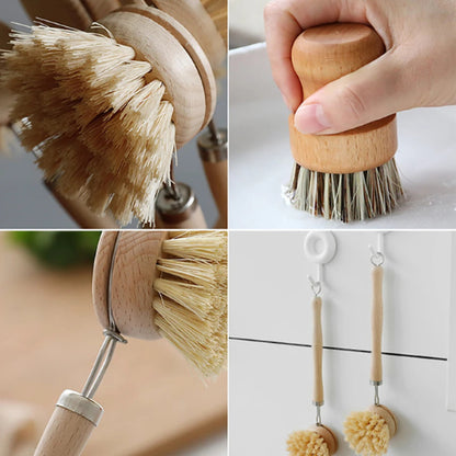 Brosse lavage bambou ergonomique | Fibres naturelles résistantes zéro déchet | Verdyo