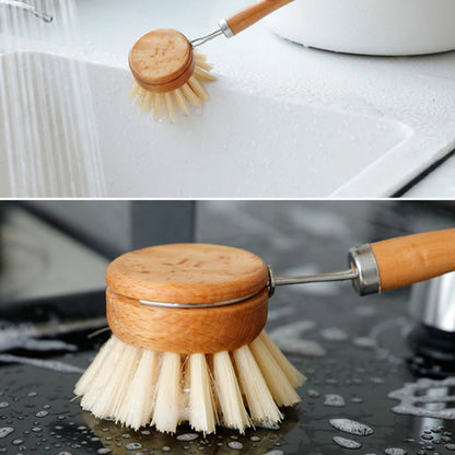 Brosse lavage bambou ergonomique | Fibres naturelles résistantes zéro déchet | Verdyo