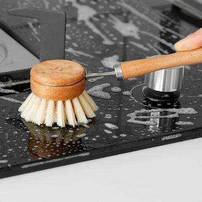 Brosse lavage bambou ergonomique | Fibres naturelles résistantes zéro déchet | Verdyo