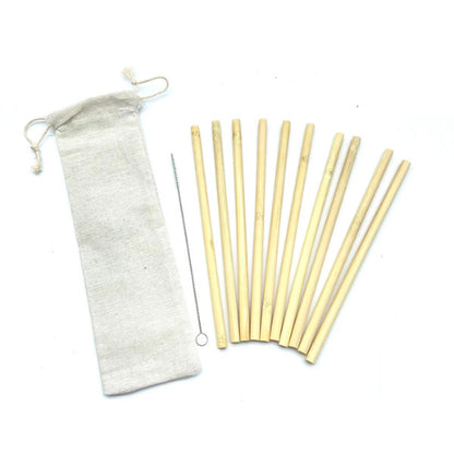 Pailles bambou réutilisables lot 10 | Écologiques zéro déchet brosse nettoyage | Verdyo