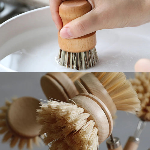 Brosse lavage bambou ergonomique | Fibres naturelles résistantes zéro déchet | Verdyo