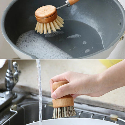 Brosse lavage bambou ergonomique | Fibres naturelles résistantes zéro déchet | Verdyo