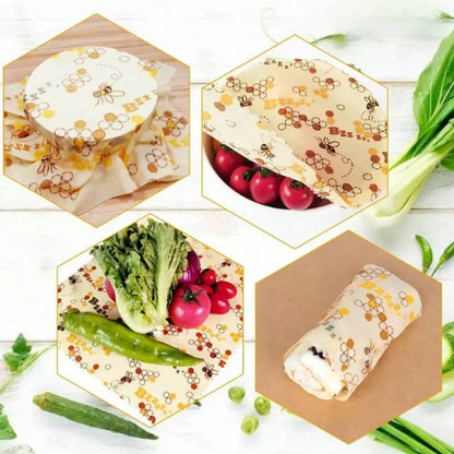 Emballage alimentaire réutilisable en cire d'abeille | Conserve frais & sans plastique, lot de 3 tailles - Verdyo