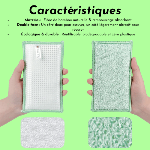 Éponge à récurer en fibre de Bambou - Verdyo