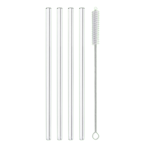 Pailles réutilisables en verre | Lot de 4/8 avec goupillon, transparentes - Verdyo